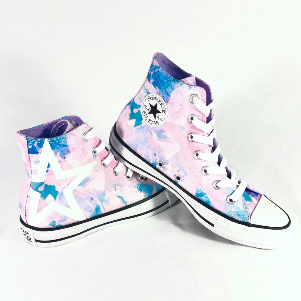 Washed Lilac Converse High Tops 163405C W6 M4